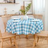 MANGATA CASA Sky Blue Gingham Round Tablecloth-2Pcs Checkered Table Cloth
