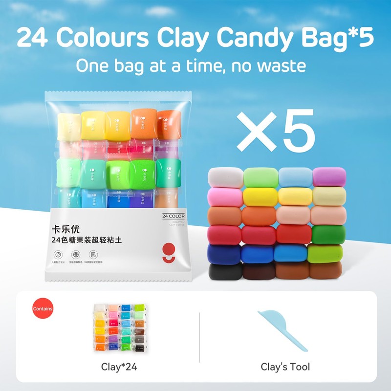 COLOYOU 24-Color Clay 5-Pack Combination Style