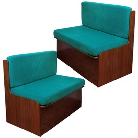 CRFATOP 2 Set RV Dinette Cushion Covers Jacquard Camper Cushion Slipcover Stretch 2 Seat Sofa Chair Cover Furniture Protector for RV Camper Car Bench 2 Backrest Covers & 2 Bench Covers,Peacock Blue