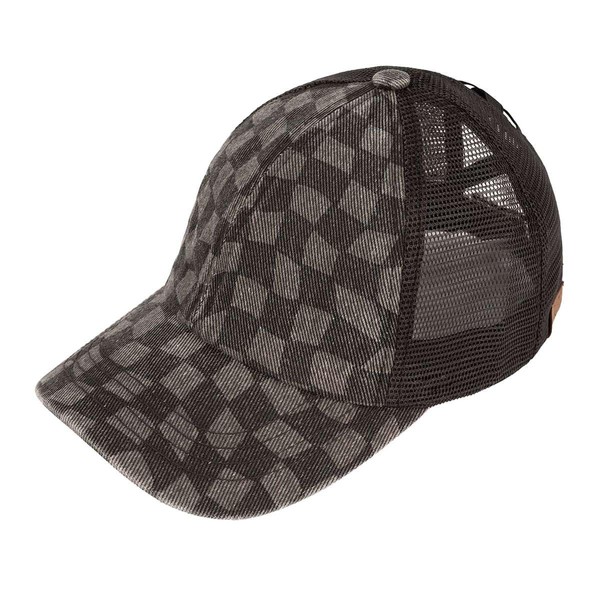 C.C Ponycap Messy High Bun Ponytail Adjustable Mesh Trucker Baseball