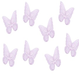 Butterfly Hair Clips Embroidery Clips, Women Decorations, Lace Wedding Hairclip 8 Pieces (Purple, One size)