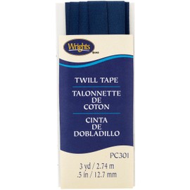 Wrights Navy Twill Tape 1/2" X3yd