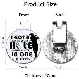 Hafhue I Got A Cold On Every Hole and Golf Ball Marker with Magnetic Hat Clip, Funny Golf Accessories and Golf Gifts for Men Dad Grandpa, Birthday for Golf Fan Golfer Golf Lovers