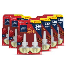 Glade Plug in Air Freshener Refill, Electric Scented Oil Room Air Freshener, Warm Apple Pie, Pack of 6 Duos (12 x 20ml)