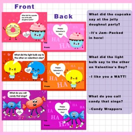 JUESMOS Valentines Day Cards for Kids 30PCS Funny Scratch Off Joke Cards with Stickers Valentine's Greeting Cards Valentines Exchange Gift Cards for Kids School Classroom