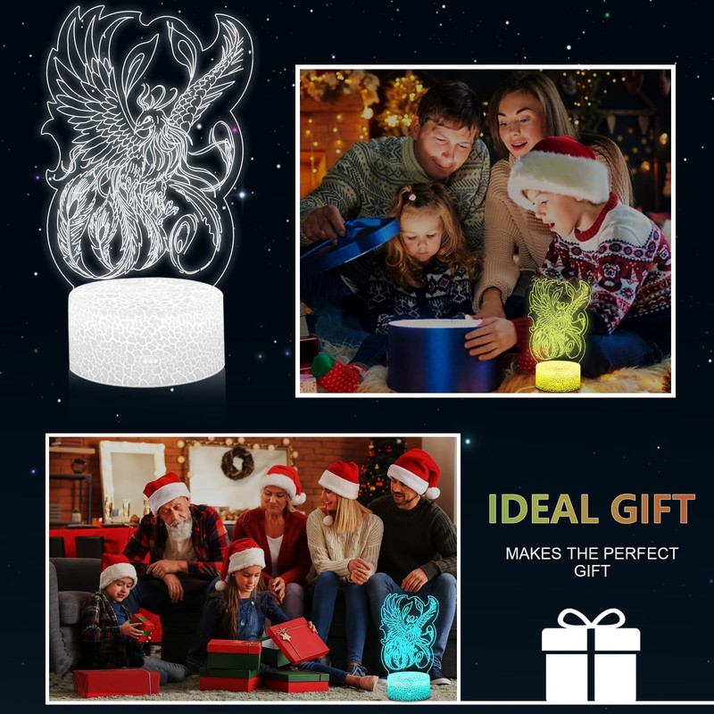 5 in 1 Sets Magic Theme 3D Cute Night Light,