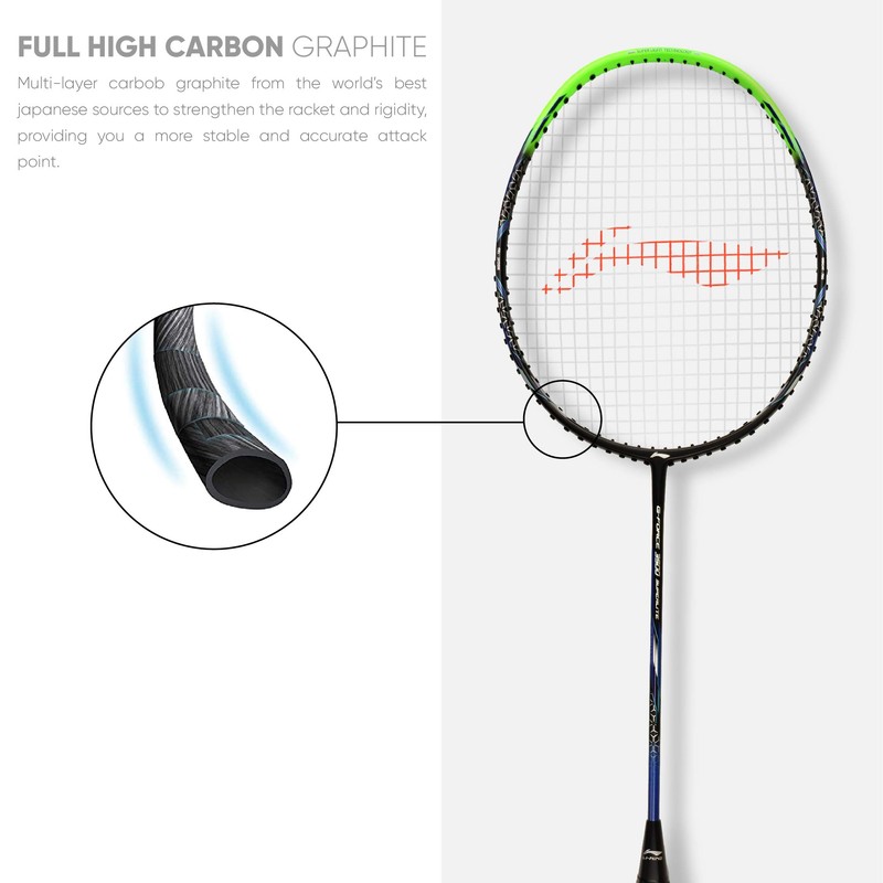 Li-Ning G-Force Superlite 3500 Carbon-Fiber Strung Badminton Racquet with Free