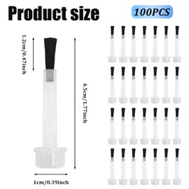 100 Pcs Nail Polish Brush Replacement Kit with Handle Mini Disposable Nail Brushes Dip Replacement Brush Dip Powder Liquid Replacement Soft Bristles Brush Head for Diy Nail Art Salon