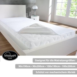 SCHLAFWOHL SILVER Wasserdichter Matratzenschoner • Matratzenschutz • Topper 90 x 200 cm • Ökotex Zertifiziert • 1er Packs