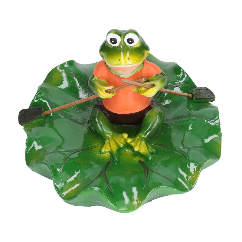 Simulation Resin Floating Lotus Leaf Frogs Ornament Fish Pond Fountain