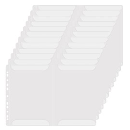 12pcs Binder Clear Pockets, Piano Sheet Music Binder Pockets, Displays Four Pages of Document A4 Size at The Same Time, 48 Pages Capacity Drawings Folder Accessories Suitable for 2/3/4 Holes Binder