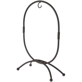Bard's Oval Shaped Black Wrought Iron Ornament Stand, 11" H x 7.25" W x 7.25" D, Pack of 5