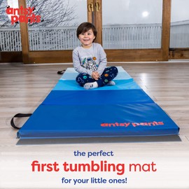 Antsy Pants Tumbling Mat – Gymnastics Mat, Easy to Clean Gym Mat, Sturdy, Foldable Tumbling Mat for Kids, Padded, Lightweight, Portable, Carrying Handle, Gymnastics Equipment for Activity Play