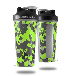 Skin Decal Wrap works with Blender Bottle 28oz WraptorCamo Old School Camouflage Camo Lime Green (BOTTLE NOT INCLUDED)