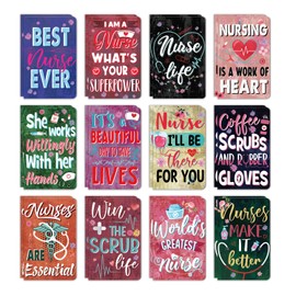 Cinrobiye 24 Pack Nurse Notebooks,Mini Nurse Pocket Notepads Nurse Appreciate Gifts Journal for Nursing Students Graduation Office Work Retirement Classroom Present Supplies, 12 Styles (Rustic)