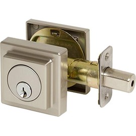 Delaney Hardware 200-LTS-US15-Single Square Single Cylinder Deadbolt, Satin Nickel