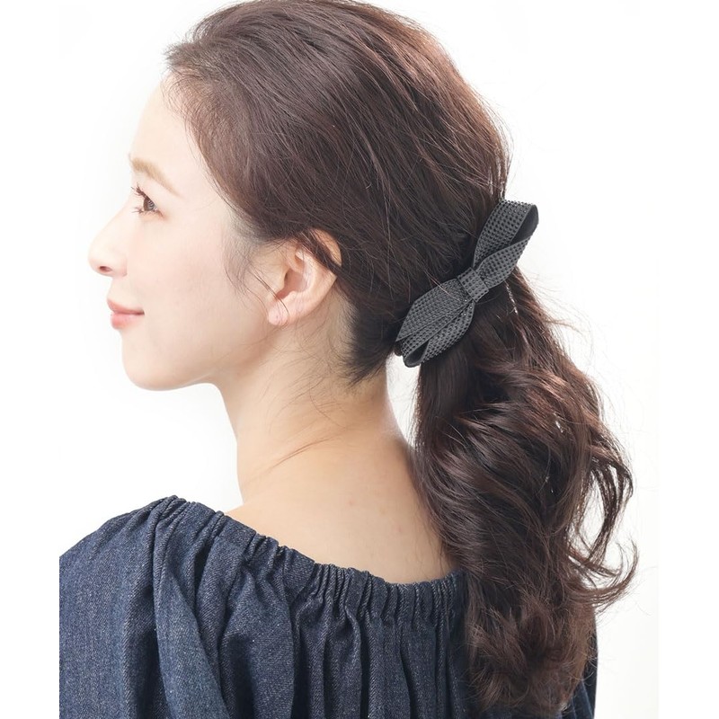 VINGTAINE H-404-GY Studded Style Ribbon, Banana Clip, M, Head Access,