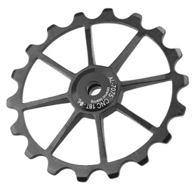 JTLB 18T Mountain Ceramic Bearing Rear Derailleur Pulley Wheel, Aluminum Alloy Material, Suitable for Heavy Duty Cycling and Off Road Riding (Black)