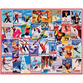 White Mountain Puzzles Ski Posters - 1000 Piece Jigsaw Puzzle