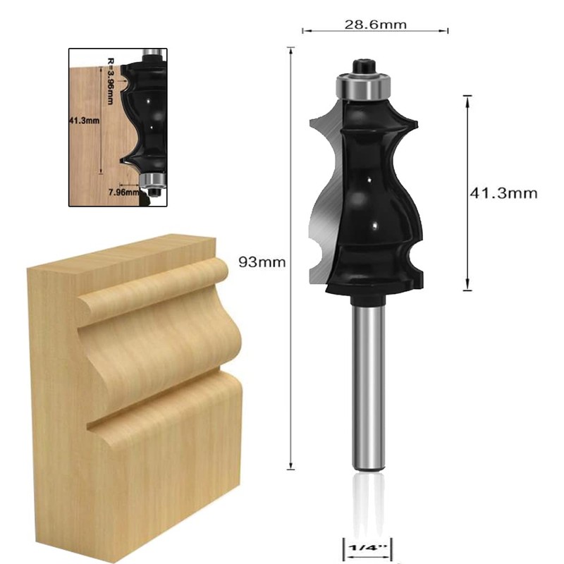 LEATBUY Architectural Molding Router Bit Set 1/4 Inch Shank 5
