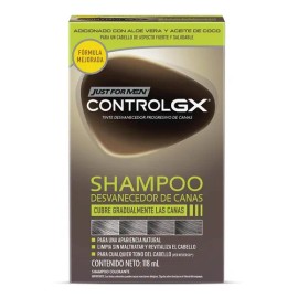 Shampoo Just for Men Control Gx, Desvanecedor Progresivo De Canas, 118ml