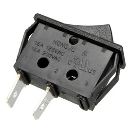 sourcing map 5 Pcs SPST On Off Black Snap in Boat Rocker Switch AC 250V/16A 125V/16A