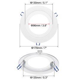 PATIKIL 5.1" ID Downlight Mounting Bracket with 3.8" ID 5.3" OD Metal Goof Trim Ring Light Fixture Recessed Can Decorative Cover for Ceiling Downlight