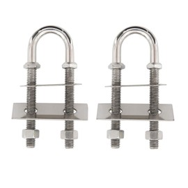 NovelBee 2-Pack of Stainless Steel Bow Stern Eye Tie Down U Bolt with Nuts and Washers,Stock Dia.1/3" (Length: 4")