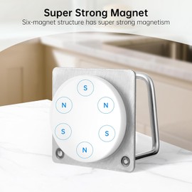 Everlling Magnetic Sponge Holder for Kitchen Sink,1 Pcs Strong Magnetic Stainless Steel Rack Stand, Kitchen Accessories, Dish Sponge Organizer, Scrubber Caddy, with Extra Magnets and Metal Plates