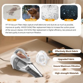 6 Pack VF110 Vacuum Filter-Compatible for Black and Decker Hand Vacuum Filter by Blutoget - Replaces CHV1410L CHV9610 CHV1210 CHV1510 CHV1410L32 HHVI315JO32 HHVI315JO42 HHVI320JR02 90558113-01