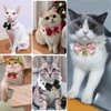 IDOLPET Christmas Cat Dog Collar with Bowtie Bell Handmade Knitting