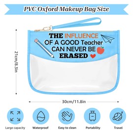 Sazuwu Teacher Appreciation Gifts for Women Makeup Cosmetic Organizer Bag Teacher Birthday Gifts from Student Retirement Valentines Day Christmas Thank You Present