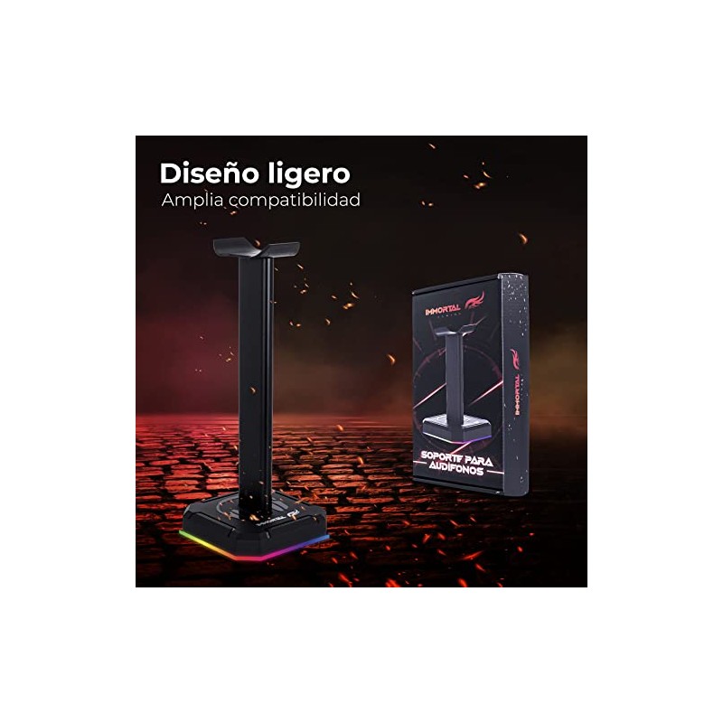 TECHZONE Immortal Gaming Base Soporte para Audífonos Gamer con Luz