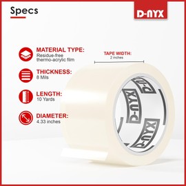 D-NYX Window Sealing Tape 1 Pack Transparent Sealing Heavy-Duty Residue-Free RV Insulation for Doors and Windows, Clear Weather Stripping Draft Isolation Tape (1 Pack 2 inch)