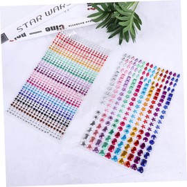 TEHAUX 2sheets Acrylic Diamond Stickers Creative Crystal Beads for Boys and Girls Crafts Scrapbooking Decoration Safe Easy Peel Stick Diamond Decals for Girls Women Multi-Purpose