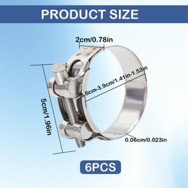 6 Stück Gelenkbolzenschellen Edelstahl,Schlauchschellen Edelstahl,SchlauchschellenStarke,Schlauchschellen 38mm PoolEdelstahl,Schlauchklemmen Set,für die Waschmaschine oder als Gartenschlauch