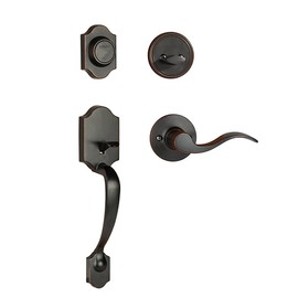 Dynasty Hardware DEN-HER-405-12PL Denver Front Door Dummy Handleset, Aged Oil Rubbed Bronze, with Heritage Lever, Left Hand