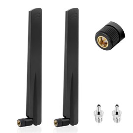2pcs WLAN Antenna Dual Band 2.4GHz 5GHz 5.8GHz 18dBi MIMO RP-SMA / TS9 Connector Antenna for WLAN Router, PC Desktop, USB Adapter, PCI-E Cards, Security IP Camera, FPV Camera Monitor etc