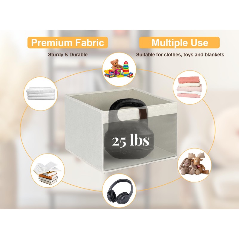 StorageWorks Closet Storage Bins, Large Storage Baskets with Clear Window