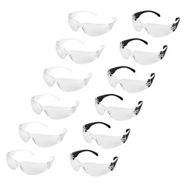 MaxWorks 51023 Safety glasses 12 pack ANSI Certificated Scratch Resistant Wrap Around Eyewear Polycarbonate ANSI Z87.1 Impact Resistant Plastic Lens