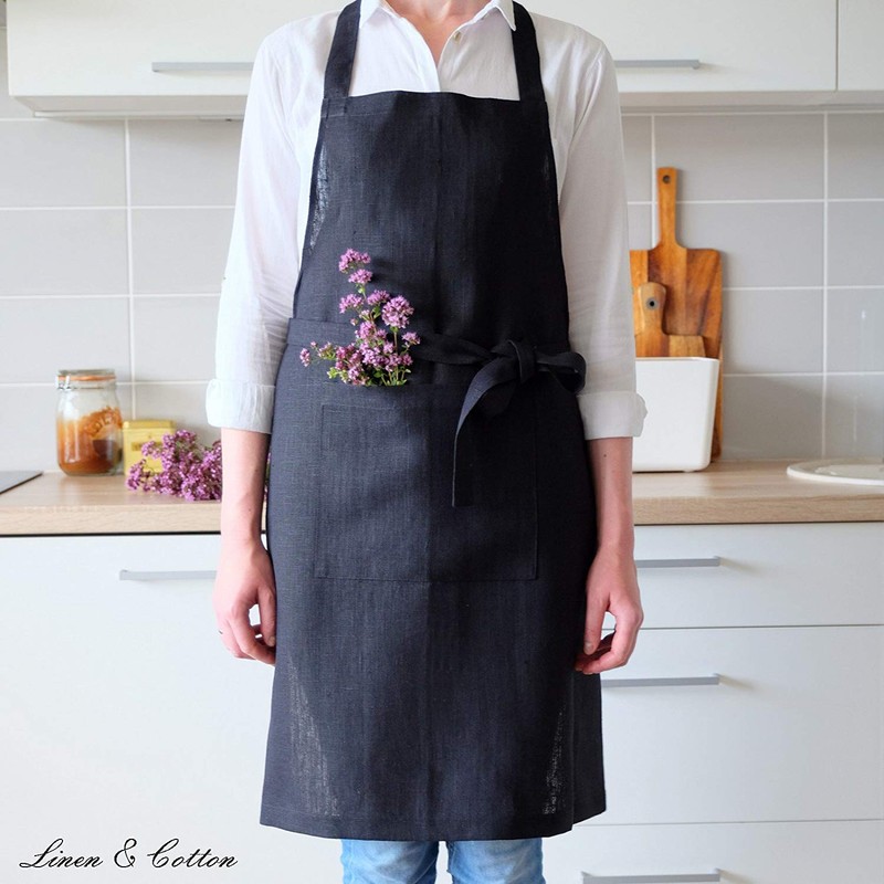 Linen & Cotton Unique and Stylish Apron ELLA, 100% Linen