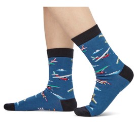 Zmart Funny Airplane Gifts for Men Women Teens - Unique Airplane Socks, Gifts for Aviation Lovers, Pilot Socks, Plane Gifts for Men