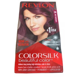 Revlon Permanent Hair Color Dye Colorsilk 4.4 oz 34 Deep Burgundy 3 Pack