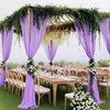 DUOBAO Lavender Chiffon Backdrop Curtain-2 Panels 29"x120" Wide 74cm by