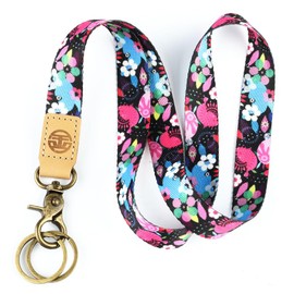 Lanyard for Keys, Cool Neck Strap Key Chain Holder, Long Lanyard for ID Badges Wallet (wild flowers)