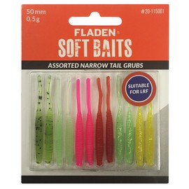 FLADEN Soft Baits assorted narrow tail grubs LRF 50mm 0.5g