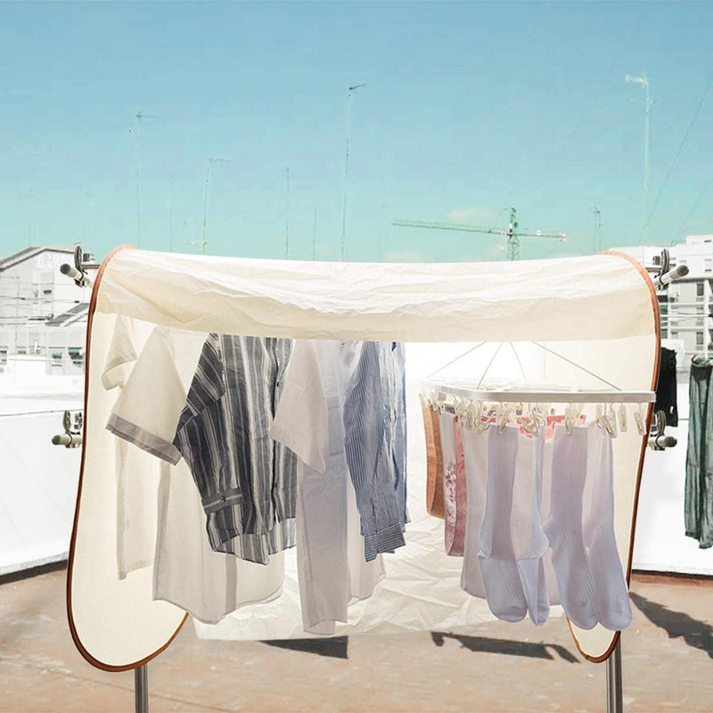 Fonowx Clothes Airer Cover, Balcony Clothes Protector, Clothes Rack, Dust