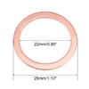 sourcing map 20Pcs 22mm x 28mm x 1.5mm Copper Flat