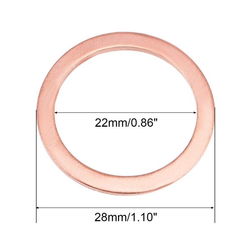 sourcing map 20Pcs 22mm x 28mm x 1.5mm Copper Flat