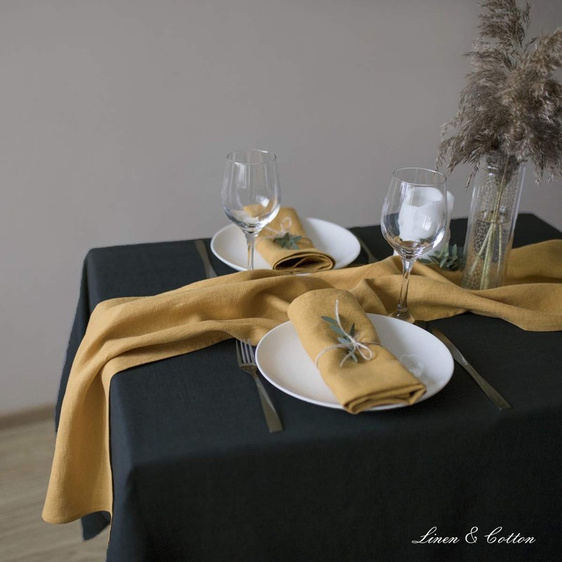 Linen & Cotton Tablecloth Table Linen Cloth Cover Hygge -